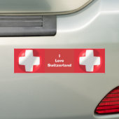 Zwitserse vlag bumpersticker (Op auto)