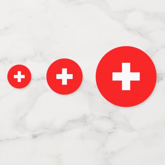 Zwitserse vlag confetti (Voorkanten)