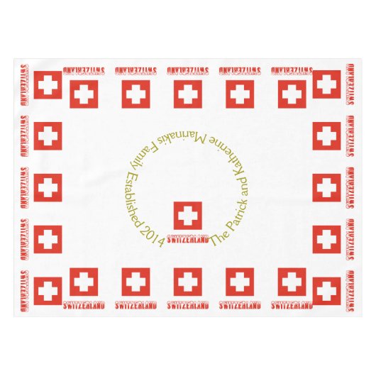 Zwitserse vlag en Zwitserland Tafelkleed (Voorkant (Horizontaal))