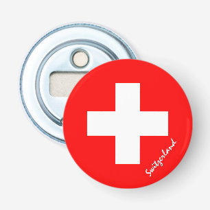 Zwitserse vlag en Zwitserse drink Button Flesopener
