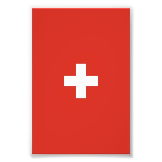 Zwitserse vlag foto afdruk (Voorkant)