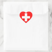 zwitserse vlag hart sticker (Tas)