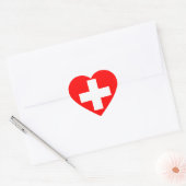 zwitserse vlag hart sticker (Envelop)