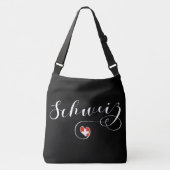 Zwitserse vlag in een hart, Schweiz, Zwitserland Crossbody Tas (Voorkant)