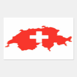 Zwitserse vlag kaart rechthoekige sticker