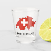 Zwitserse vlag - Kaart Shot Glas (Voorkant)