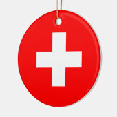 Zwitserse vlag keramisch ornament (Links)