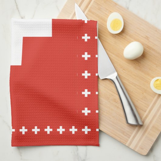 Zwitserse vlag Keukenhanddoeken (Quarter Fold)