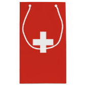 Zwitserse vlag klein cadeauzakje (Achterkant)