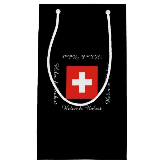 Zwitserse vlag klein cadeauzakje (Voorkant)