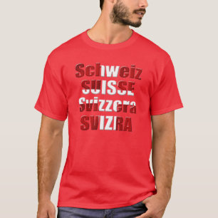 Zwitserse vlag Officiële talen Zwitserland Gift T-shirt