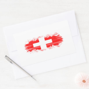 Zwitserse vlag rechthoekige sticker