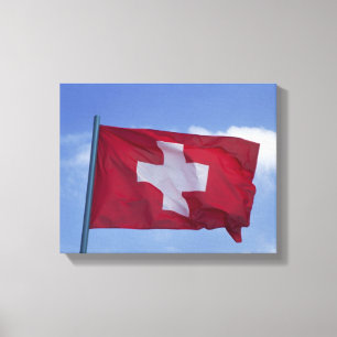 Zwitserse vlag RF) Canvas Afdruk