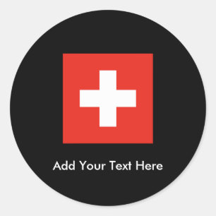Zwitserse vlag ronde sticker