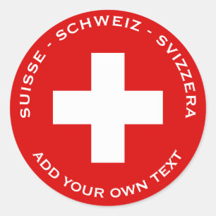 Zwitserse vlag ronde sticker