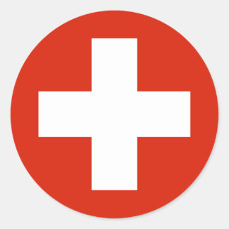 Zwitserse vlag ronde sticker