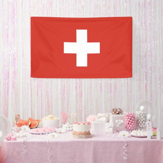 Zwitserse vlag spandoek (Feest)