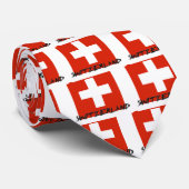 Zwitserse vlag stropdas (Opgerold)