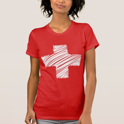 Zwitserse vlag t shirten | Zwitserland kruis symbo T-shirt (Voorkant)