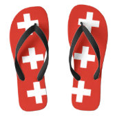 Zwitserse vlag teenslippers (Voetbed)