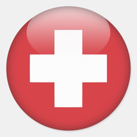 Zwitserse vlag - vlag van Zwitserland Ronde Sticker (Voorkant)