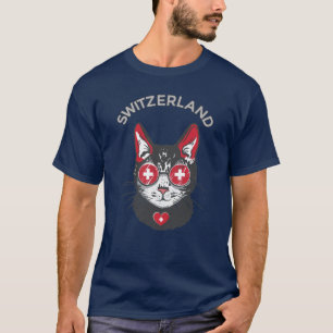 Zwitserse vlag Voetbal Soccer Cat Mascot T-shirt