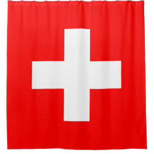 Zwitserse vlag (Zwitserland) Douchegordijn