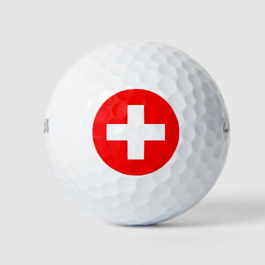 Zwitserse vlag (Zwitserland) Golfballen (Voorkant)