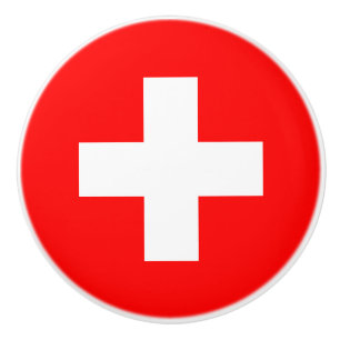 Zwitserse vlag (Zwitserland) Keramische Knop