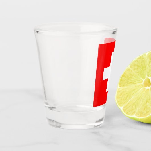 Zwitserse vlag (Zwitserland) Shot Glas (Links)