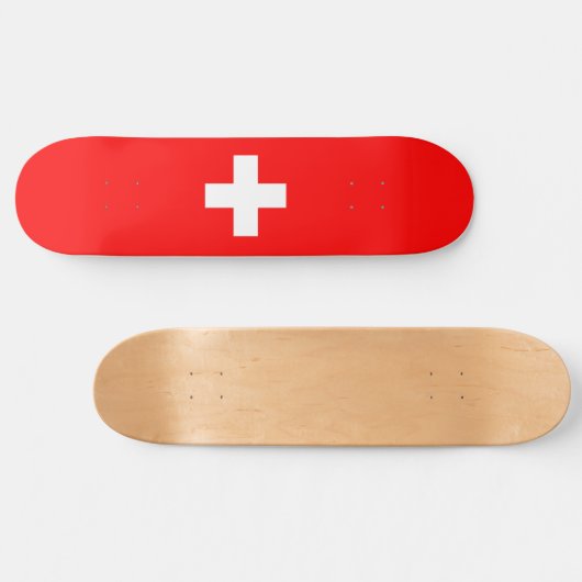 Zwitserse vlag (Zwitserland) Skateboard (Horizontaal)