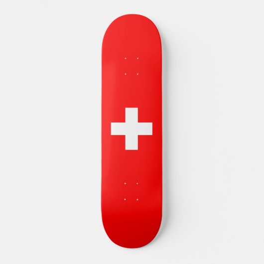 Zwitserse vlag (Zwitserland) Skateboard (Voorkant)