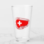 ZWITSERSE Vlaggenbeklimmer Glas (Voorkant)