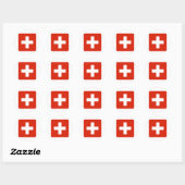 Zwitserse vlaggenproducten ronde sticker (Vel)