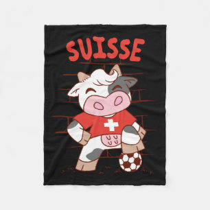 Zwitserse Voetbal Koe Voetbal Fan Zwitserland Vlag Fleece Deken