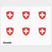 Zwitserse wapenmantel ronde sticker (Vel)