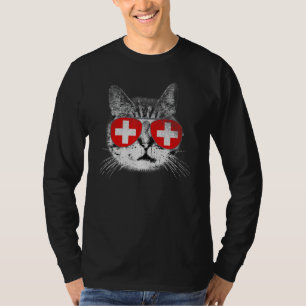 Zwitserse Zwitserland Vlag Land Roots Kat Trots T-shirt