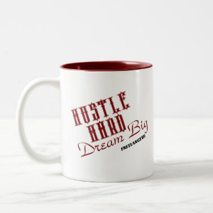 Zwoeg Hard Droom Groot Freelancer / Koffiemok Tweekleurige Koffiemok