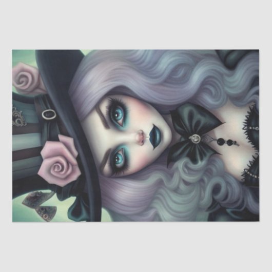 zwoel Mad Hatter Paarse Haar Decoupage Papier (Voorkant)