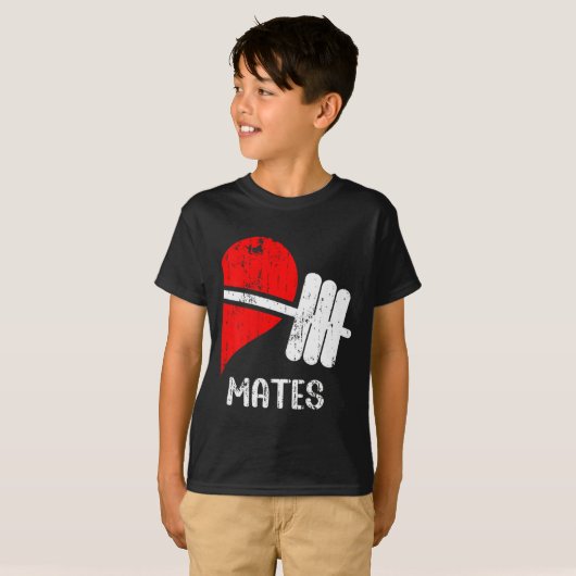 Zwole Mates Paren Matching Gym Grappig T-shirt Wei (Voorkant volledig)