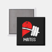 Zwole Mates Paren Matching Gym Grappig T-shirt Wei Magneet (Voorkant / Achterkant)