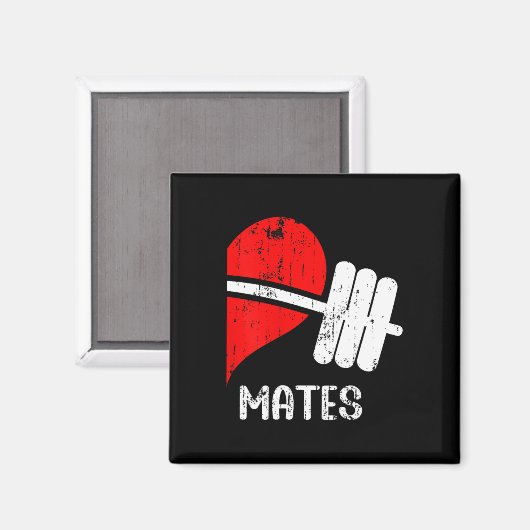Zwole Mates Paren Matching Gym Grappig T-shirt Wei Magneet (Voorkant / Achterkant)