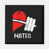 Zwole Mates Paren Matching Gym Grappig T-shirt Wei Magneet (Voorkant)