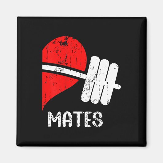 Zwole Mates Paren Matching Gym Grappig T-shirt Wei Magneet (Voorkant)