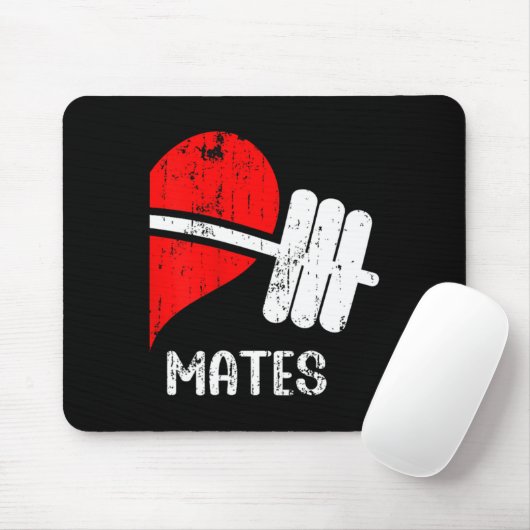 Zwole Mates Paren Matching Gym Grappig T-shirt Wei Muismat (Met muis)