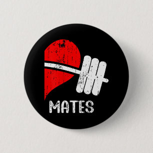 Zwole Mates Paren Matching Gym Grappig T-shirt Wei Ronde Button 5,7 Cm