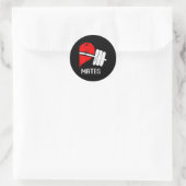 Zwole Mates Paren Matching Gym Grappig T-shirt Wei Ronde Sticker (Tas)