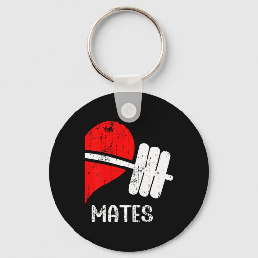 Zwole Mates Paren Matching Gym Grappig T-shirt Wei Sleutelhanger (Voorkant)