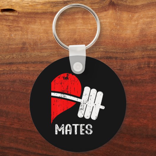 Zwole Mates Paren Matching Gym Grappig T-shirt Wei Sleutelhanger (Voorkant)