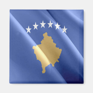 zXK002 KOSOVAR Wving FLAG KOSOVO, Europe, Fridge Magneet
